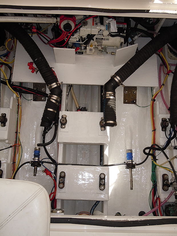 Happiness is a clean bilge; the Christina Rose waits for her engines and transmissions to return, 10MAR13