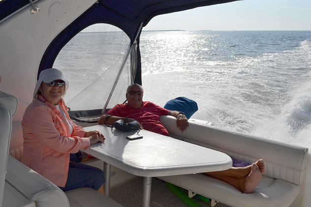 Christina's snowbird guests, relaxing where the Choptank River meets the Bay, 20SEP14